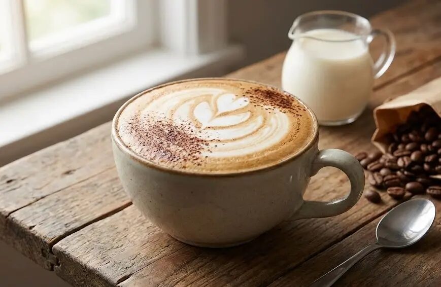 Tazza di Cappuccino schiumoso senza lattosio
