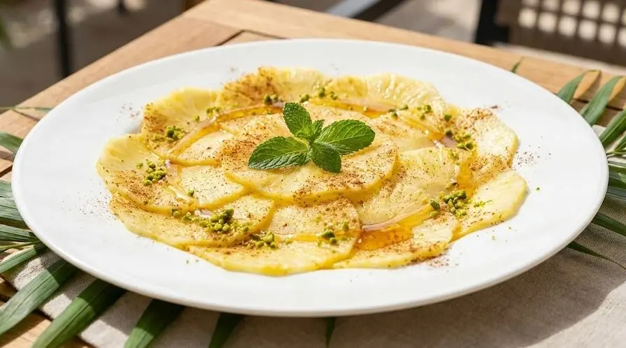 Carpaccio di Ananas con Cannella e Pistacchi: Immagine Introduttiva
