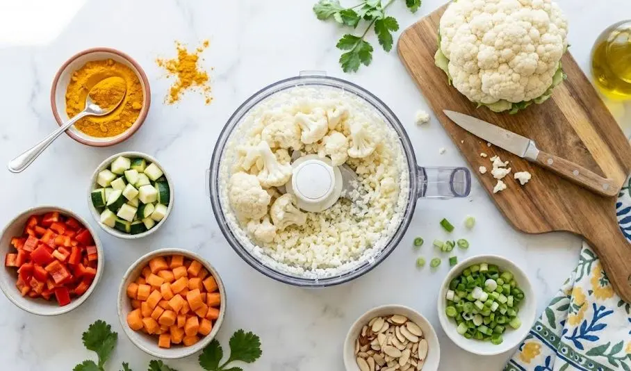 Ingredienti e procedimento del Cous Cous di Cavolfiore alla Curcuma