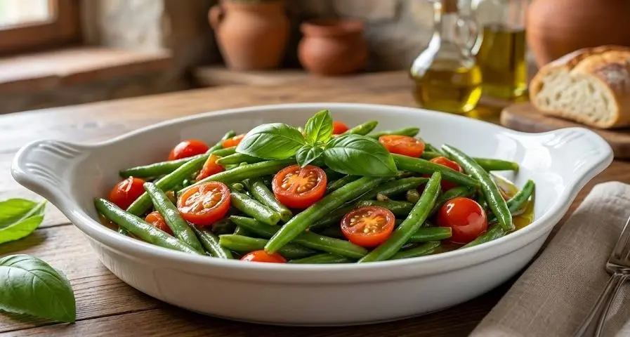 Fagiolini Saltati con Pomodorini e Basilico: immagine introduttiva