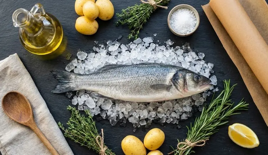 Ingredienti del Branzino al cartoccio con patate