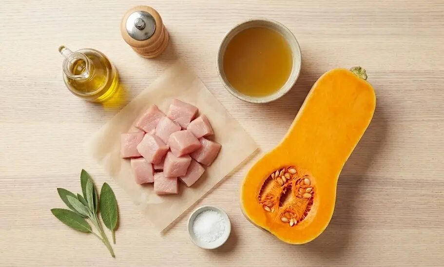 esposizione Ingredienti Bocconcini di Tacchino e Zucca per Gastrite