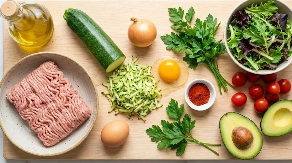 Ingredienti del Burger di Tacchino e Zucchine