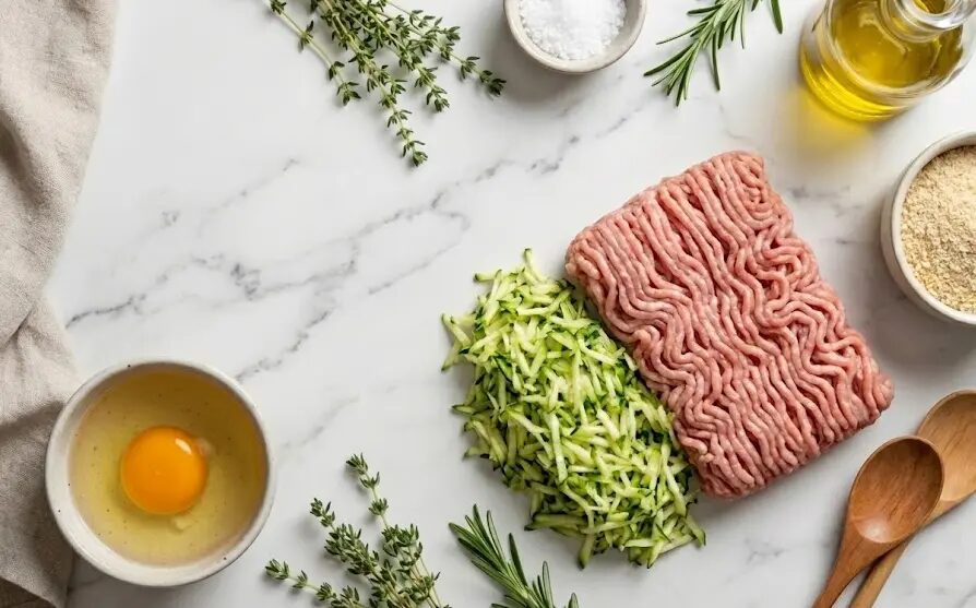 esposizione Ingredienti Burger di tacchino alle erbe