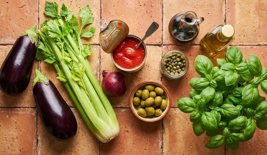 Ingredienti della Caponata Siciliana senza Zucchero