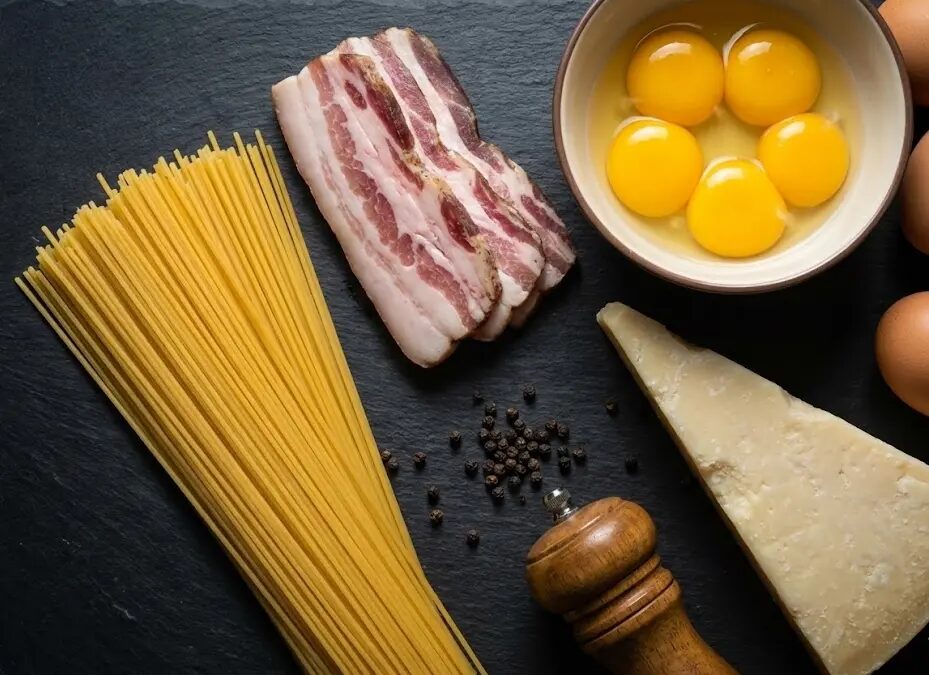 esposizione degli Ingredienti Carbonara senza lattosio