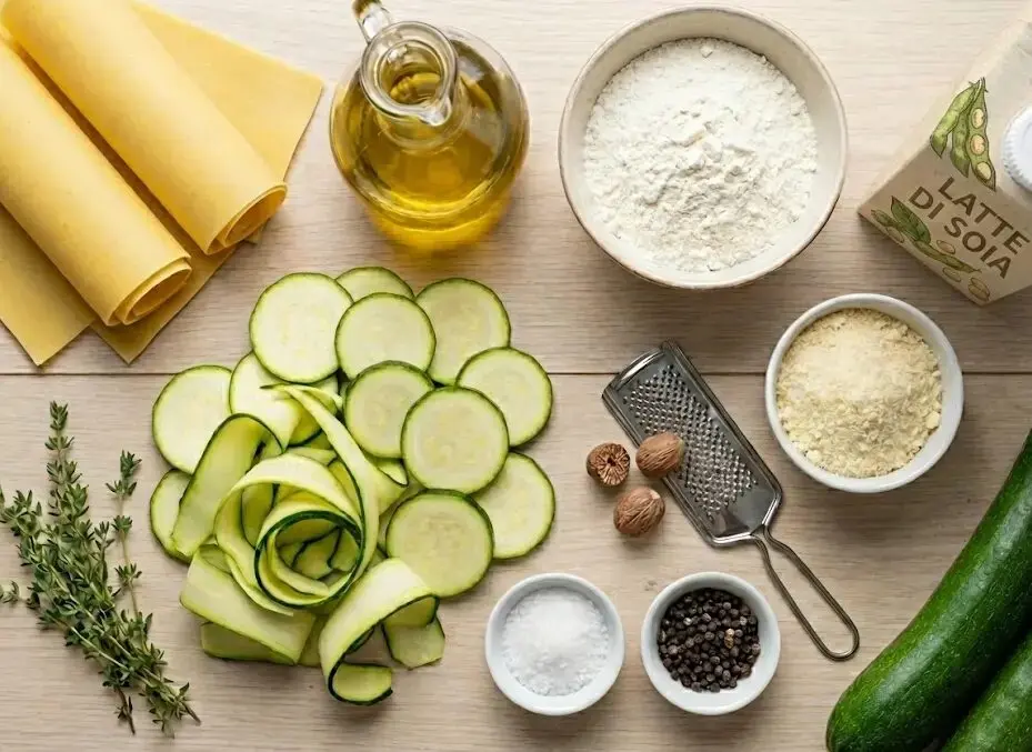 esposizione degli Ingredienti Lasagne bianche senza lattosio
