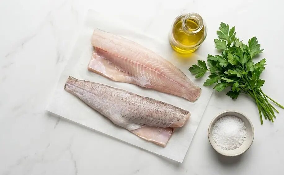 esposizione Ingredienti Nasello al vapore