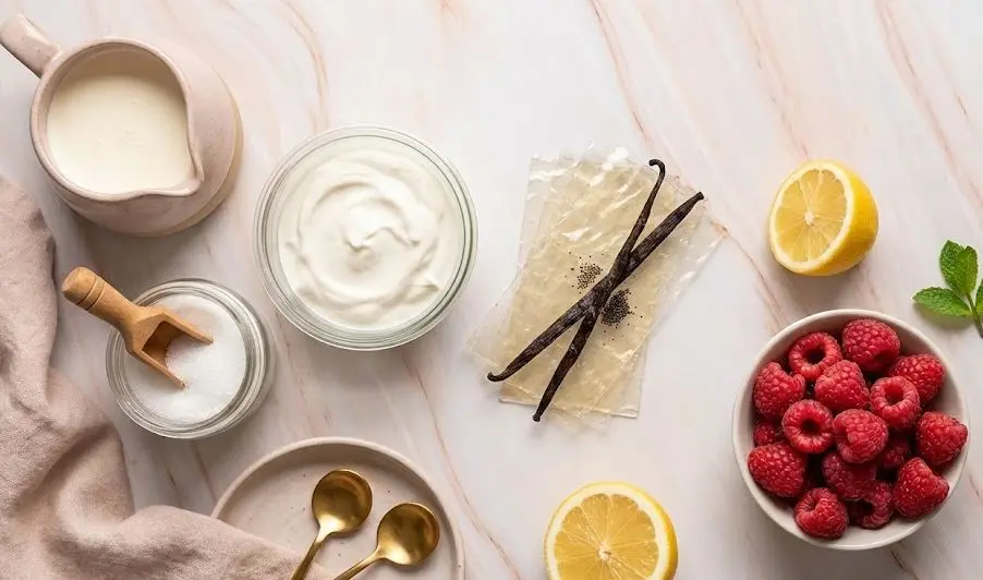 Ingredienti della Panna Cotta alla Vaniglia