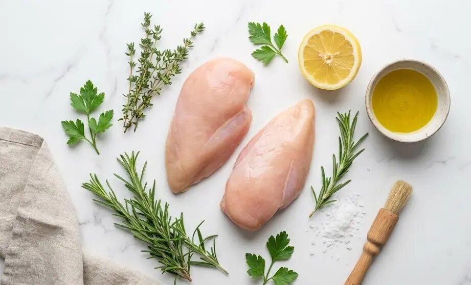 esposizione Ingredienti Petto di pollo ai ferri con erbe