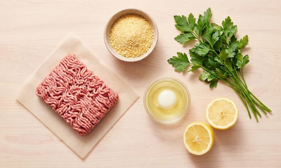 esposizione degli Ingredienti Polpette di Vitello per Gastrite