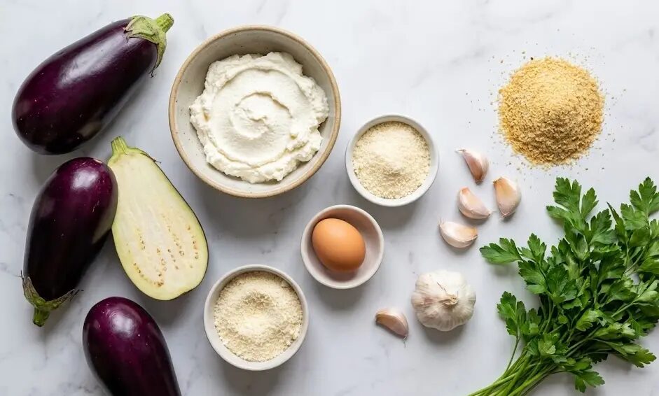 esposizione Ingredienti Polpette di melanzane al forno
