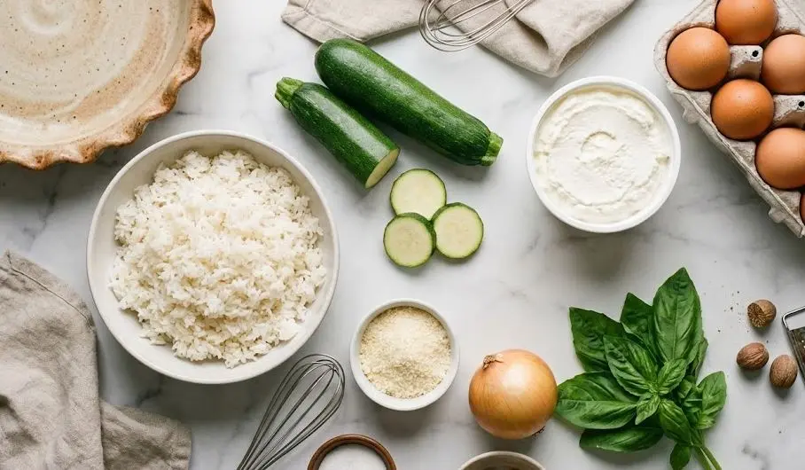 Ingredienti della Quiche con Base di Riso Senza Glutine
