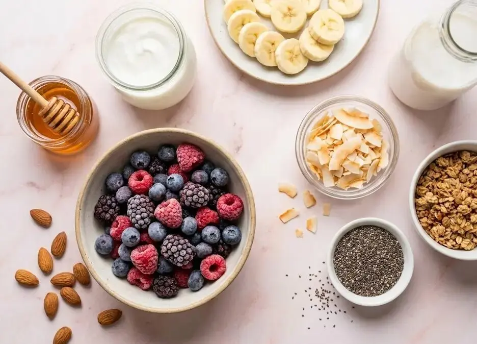 esposizione degli Ingredienti Smoothie Bowl Creamy senza Lattosio