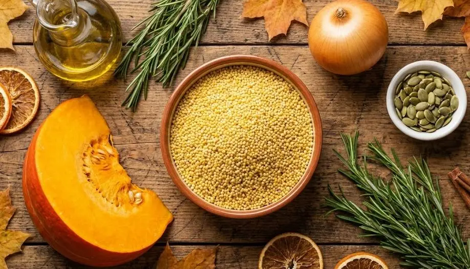 Immagine degli Ingredienti della Zuppa di Miglio e Zucca