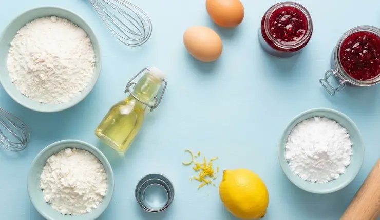 Immagine degli Ingredienti dei Biscotti Occhio di Bue Senza Glutine