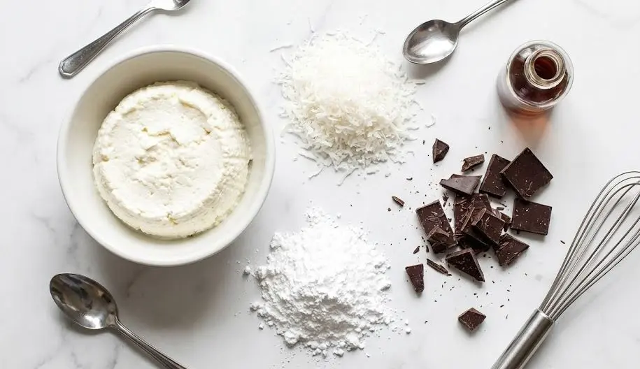 Immagine degli Ingredienti dei Tartufini al Cocco e Ricotta