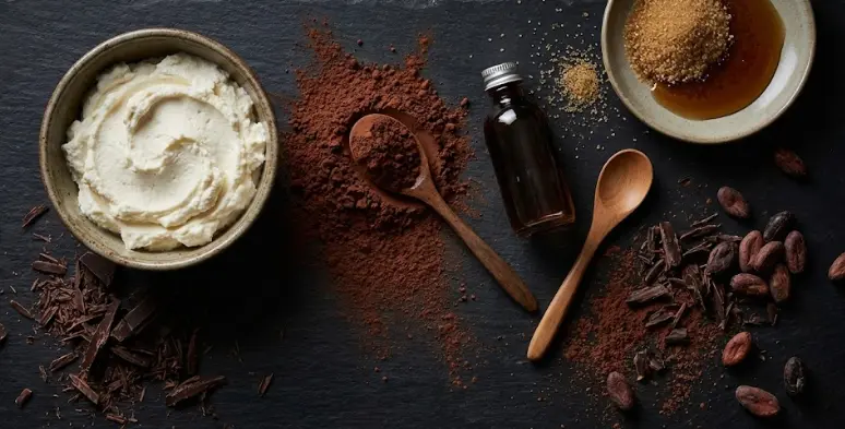 Immagine degli Ingredienti dei Tartufini di Ricotta e Cacao