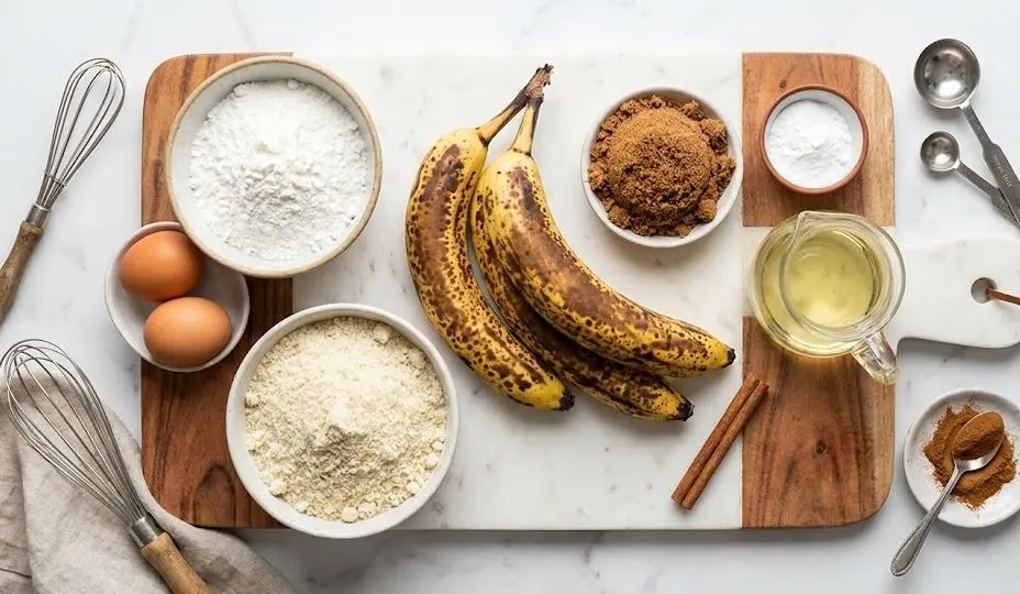Immagine degli Ingredienti del Banana Bread Senza Glutine