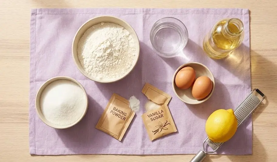 Immagine degli ingredienti del Ciambellone all'Acqua