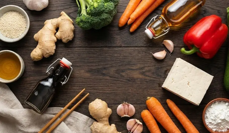 Immagine degli ingredienti del Tofu Saltato con Verdure