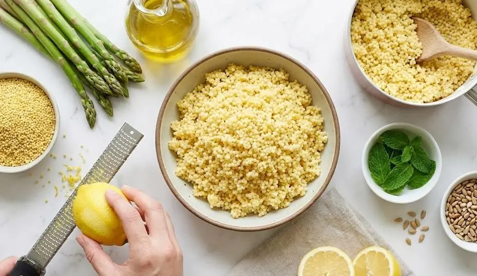 Ingredienti e procedimento dell'Insalata di Miglio Asparagi e Limone