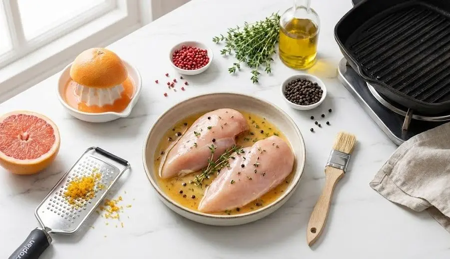 Ingredienti e procedimento della Tagliata di Pollo Marinata al Pompelmo