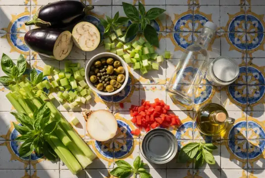 Ingredienti per la Ingredienti per la Caponata Siciliana Light