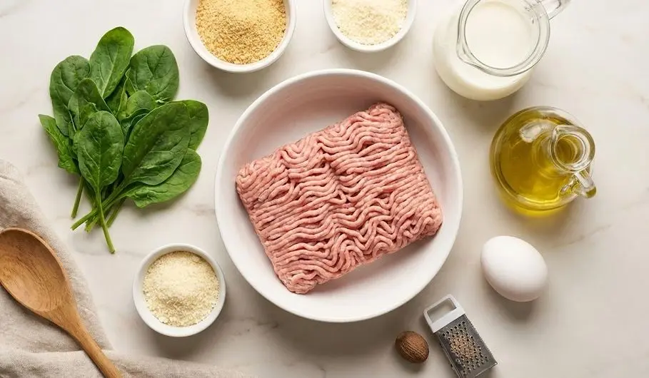 Ingredienti del Polpettone di tacchino e spinaci