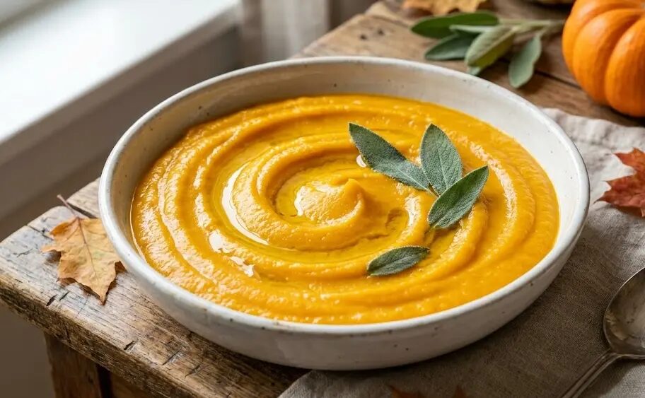 piatto di Purea di zucca IBS senza cipolla e aglio