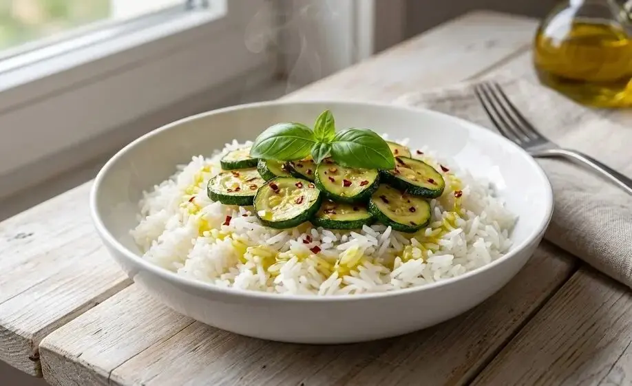 piatto di Riso basmati con zucchine