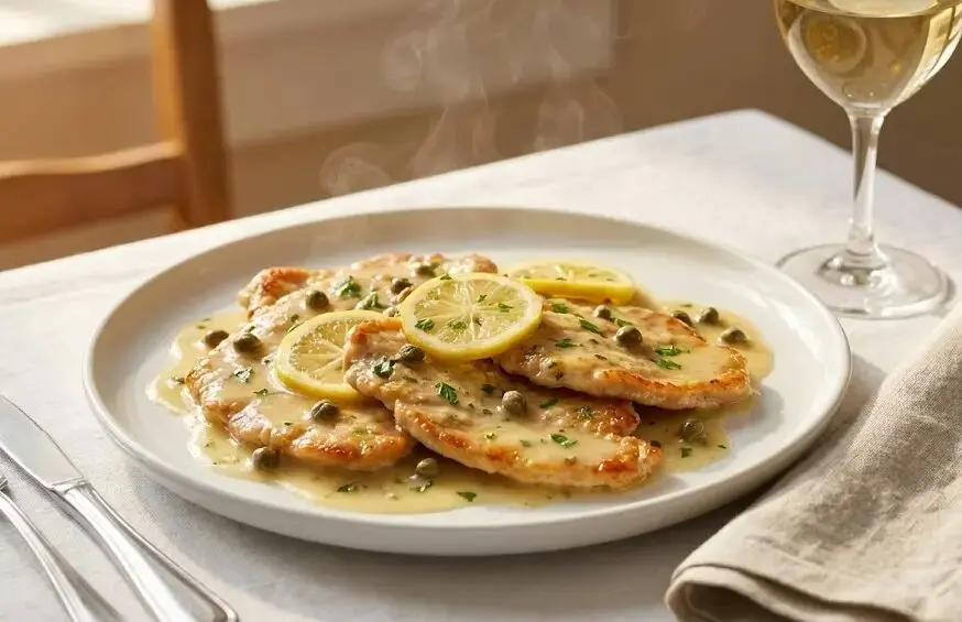 Piatto di Scaloppine al limone ultra-cremose
