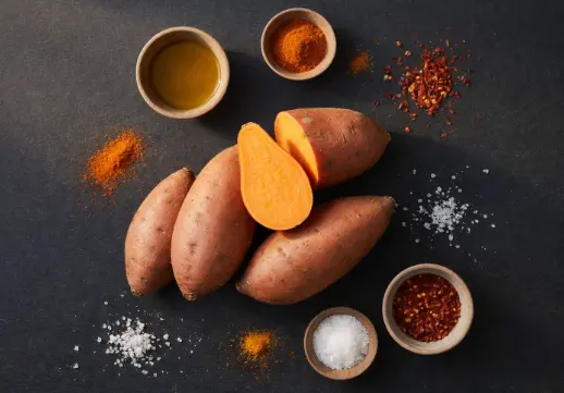 Immagine con gli Ingredienti delle Chips di patate dolci