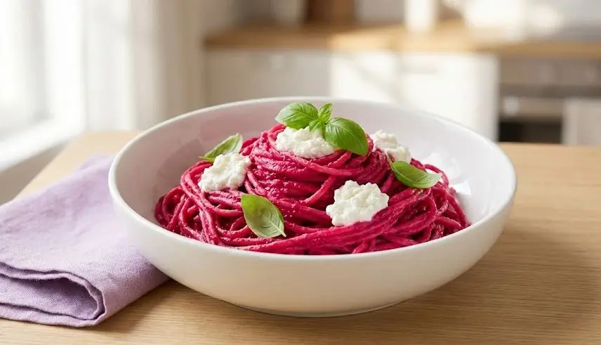 Spaghetti alla Barbabietola e Ricotta: immagine introduttiva