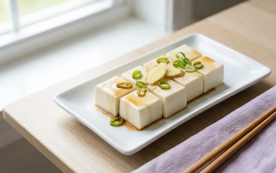 Piatto di Tofu Vellutato con Soia e Zenzero per Gastrite