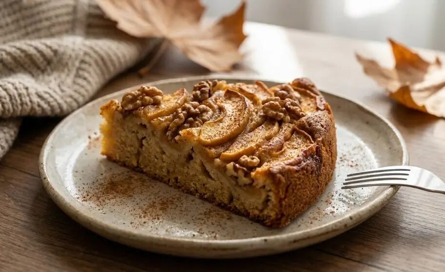pezzo di Torta di Mele Senza Zucchero