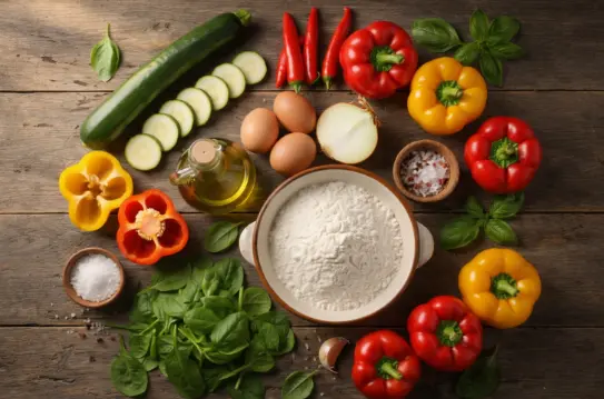 Immagine con gli Ingredienti della Torta salata senza lattosio