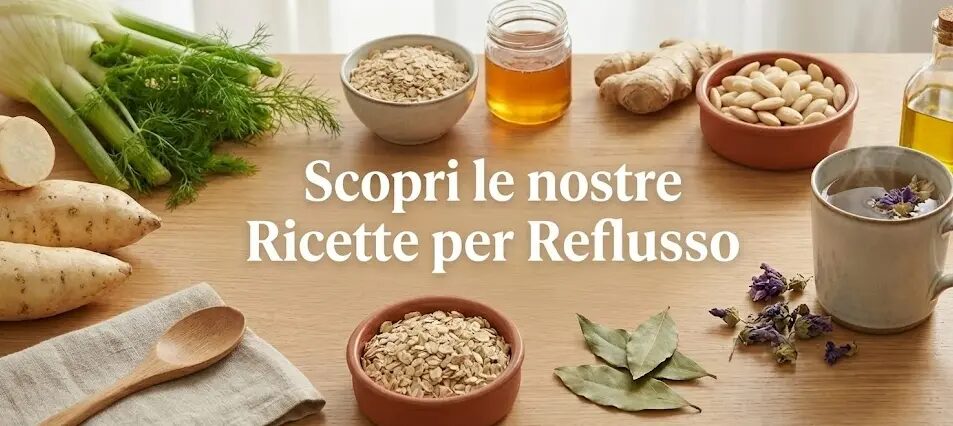 tavolo con prodotti per il reflusso 