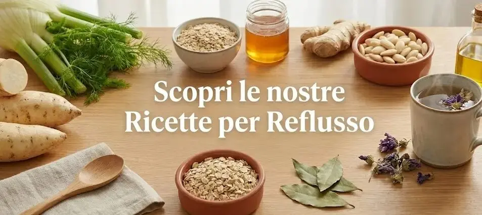 tavolo con prodotti per il reflusso 