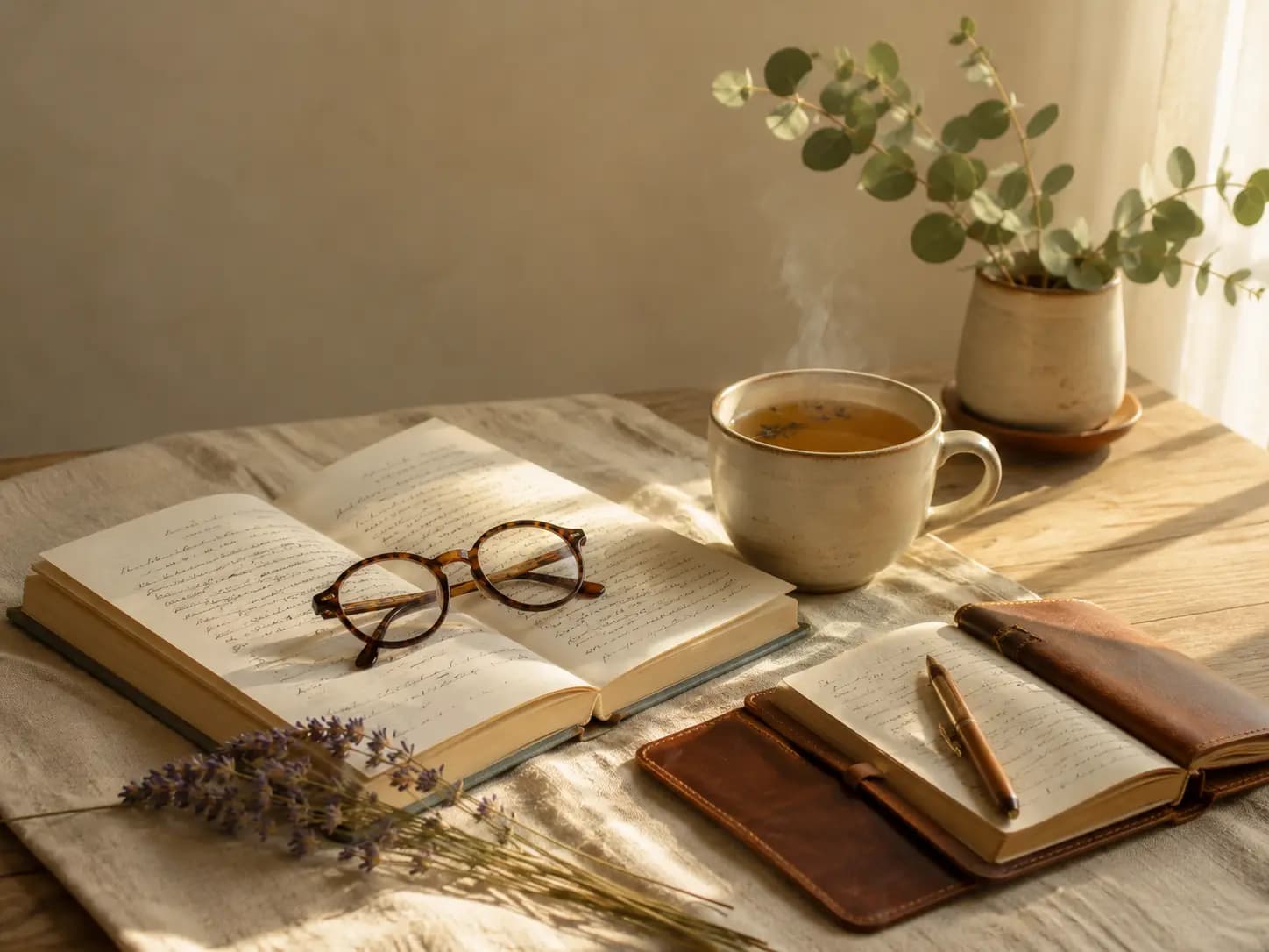 Libri aperti e tisana sulla scrivania: approfondimenti