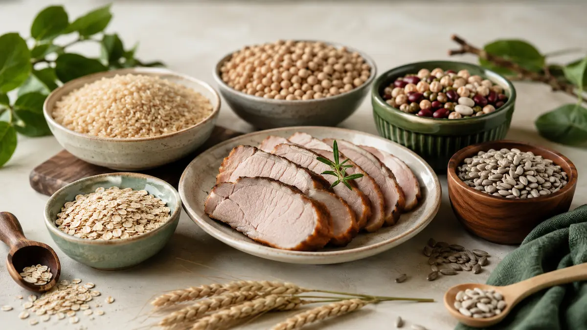 Alimenti ricchi di vitamina B1: cereali integrali, legumi, semi e riso integrale